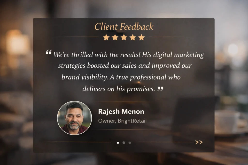 service for rajesh menon by best digital marketer in calicut